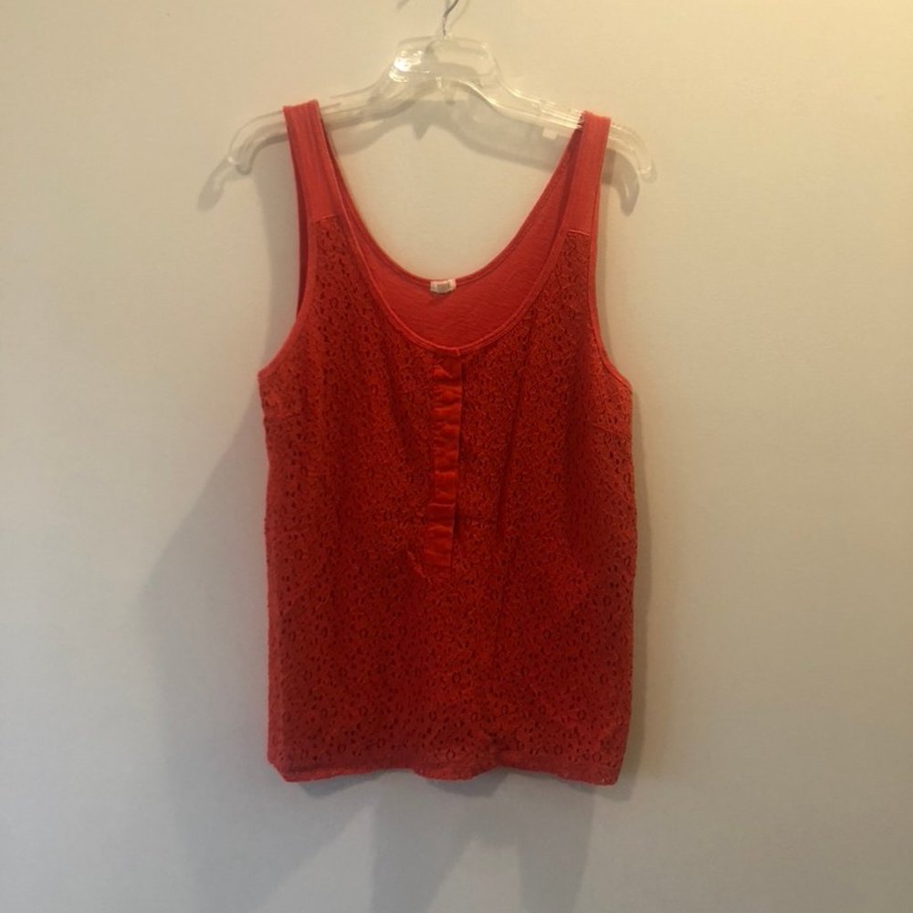 J Crew Orange Lace Front Tank